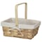 Vintiquewise 12 Inch Rectangular Woodchip Picnic Basket Lined with White Fabric QI003228 - alternate 1